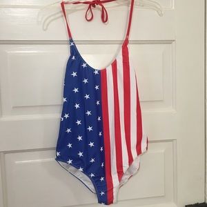 American flag one-piece swimsuit